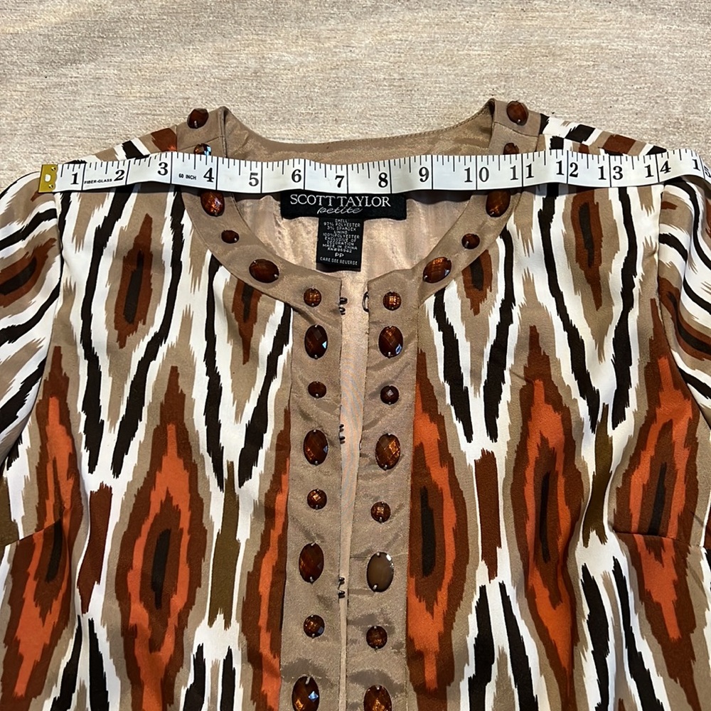Scott Taylor Multi-Color Statement Jacket Petite … - image 3
